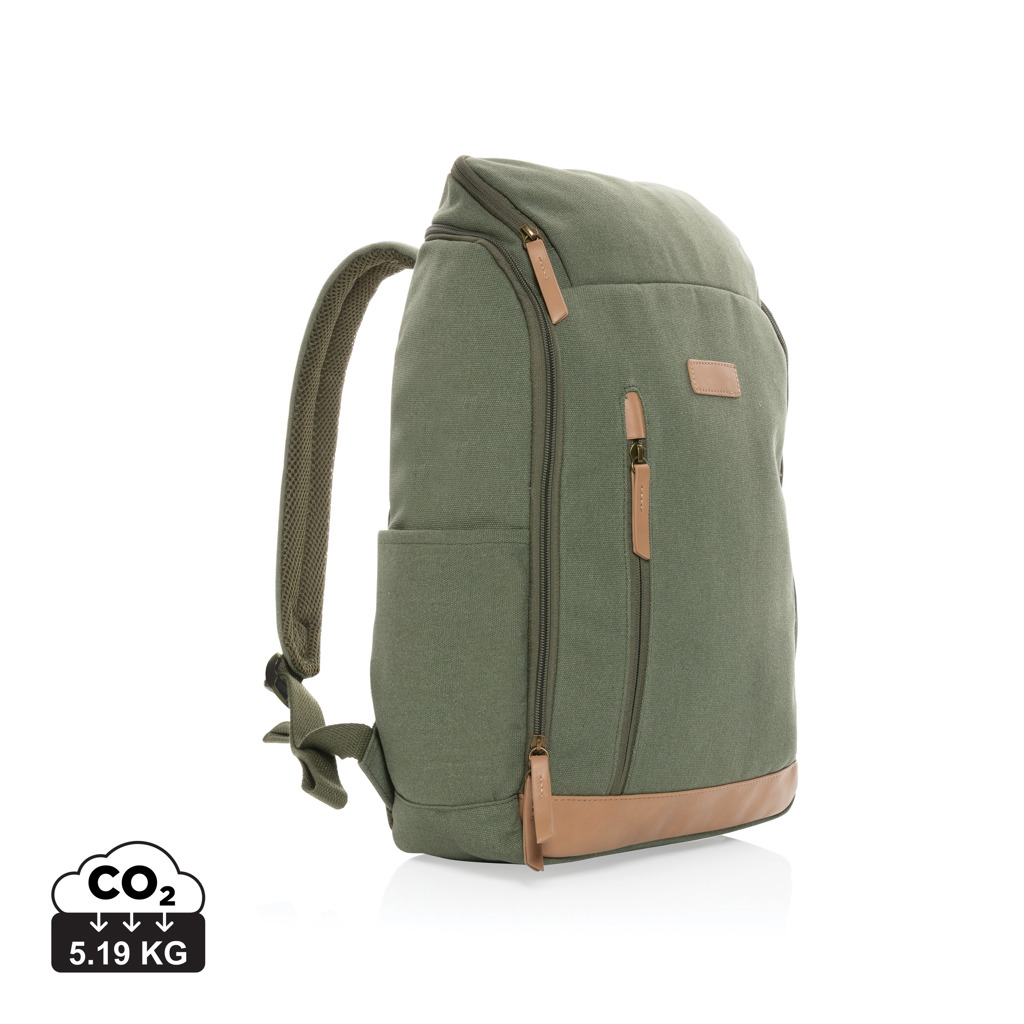 Impact AWARE™ 15″ laptopryggsäck i 16 oz. återvunnen canvas